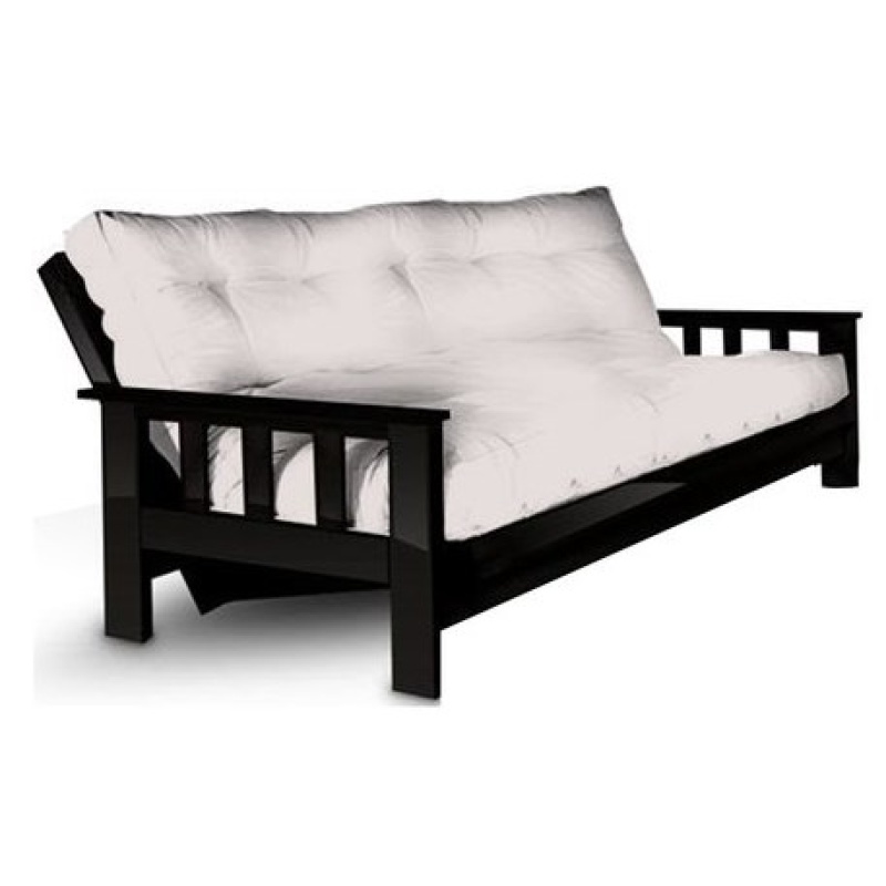 Futon 3 cuerpos pino laqueado De france ESTRUCTURA DE FUTON SOLA CON COLCHON RESORTES - CEDRO - TABA