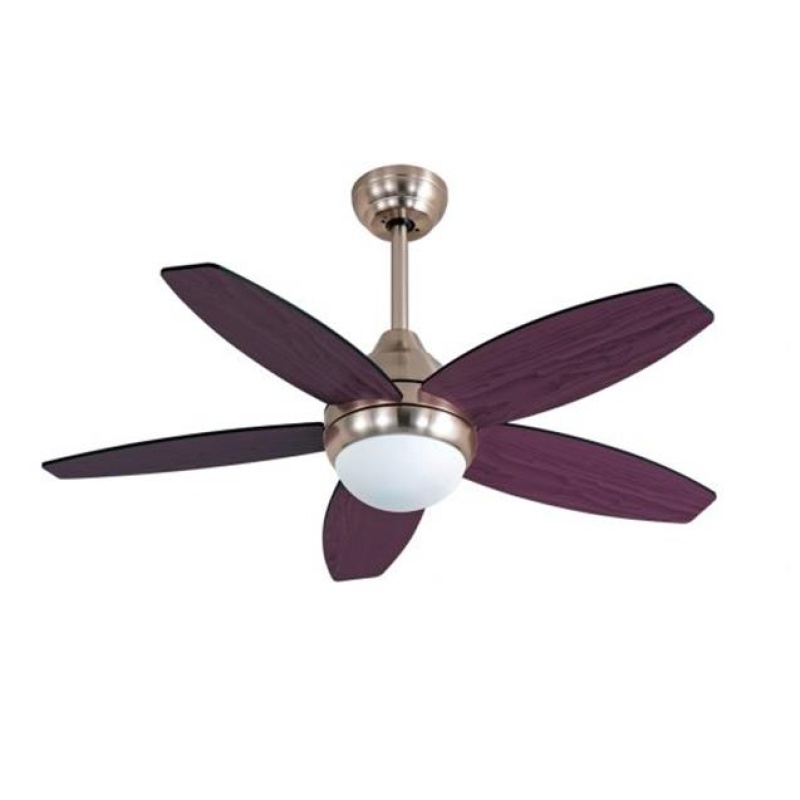 Ventilador De Techo Liliana 1.20 Mt/Luz/5 Aspas Rever Wengue-Haya/80w